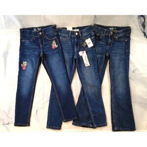 Girls 3 Piece Jeans Lot Cute 6-7 Skinny Bootcut and Embroidered Jeans Bundle SM